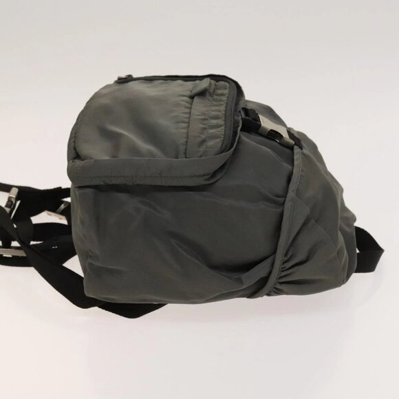 PRADA Backpack Nylon Gray Silver Auth PP851 - Picture 3 of 16